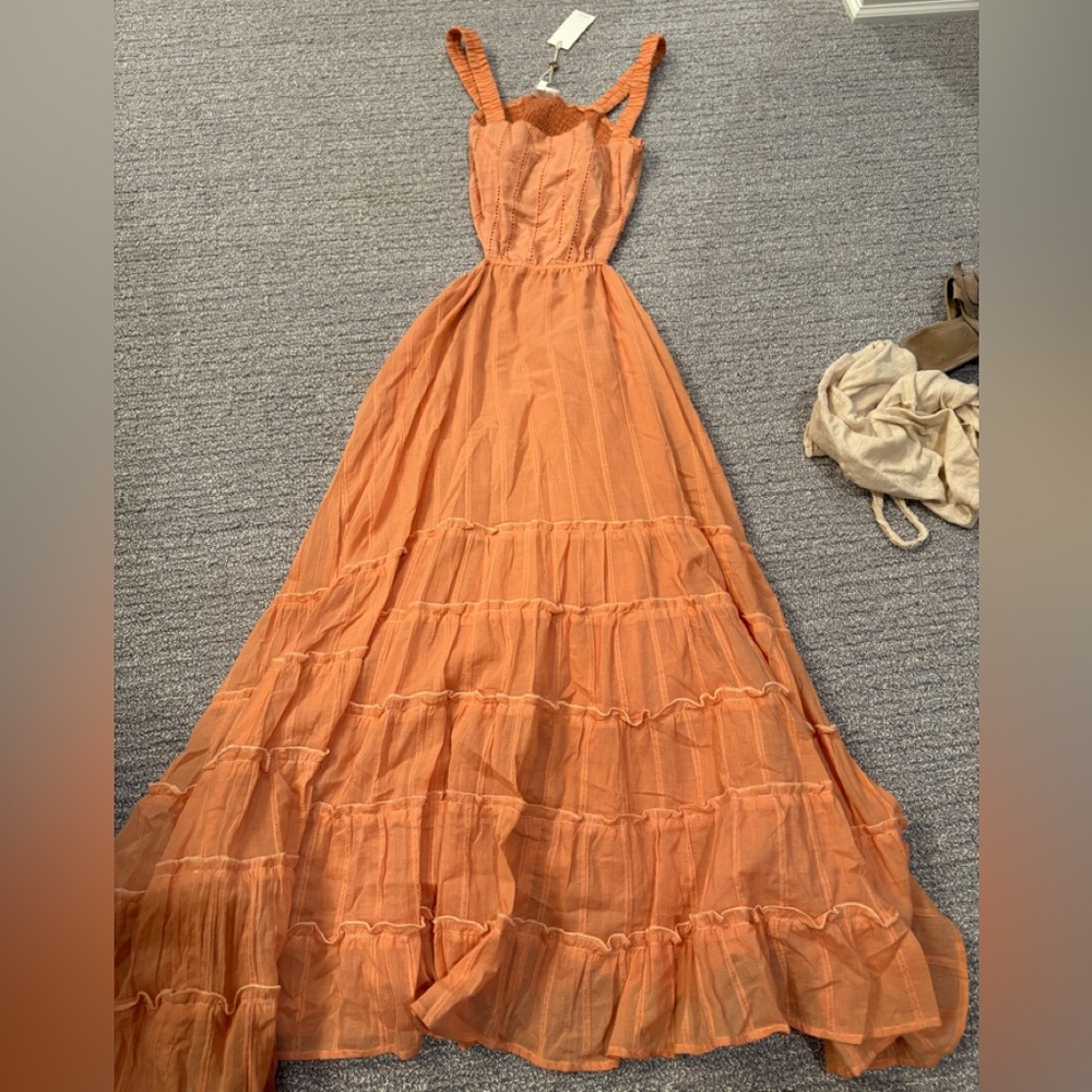 Elegant Orange Maxi Dress